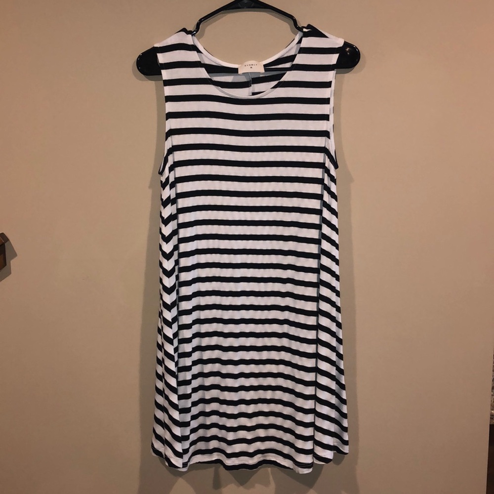 Black and white striped tank top dress